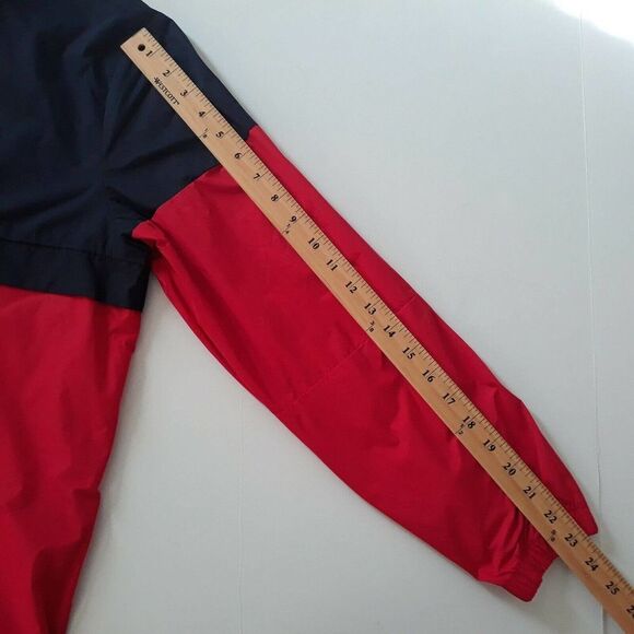 Divided H&M Windbreaker Jacket Womens Size S Red Blue Long Sleeve Full Zip - Picture 9 of 9